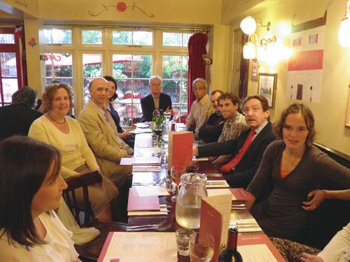 The course dinner for staff and trainees at the Café Rouge 